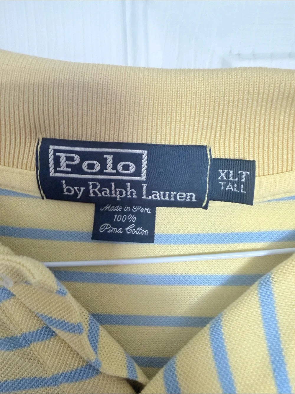 Ralph Lauren Yellow Polo with Light Blue Stripes